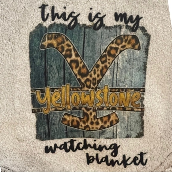 "this is my Yellowstone Watching Blanket" Grey Sherpa Throw - Picture 5 of 8